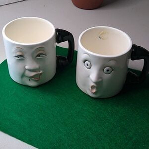 1984 Face And Phone Mugs Vintage OCI The Gossip Kitch